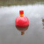定制高强度塑料浮球ABS双耳加筋圆型航道设施警示水上划赛道渔网浮标 直径40cm红色警示灯