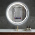 FOAO 圆形镜子挂墙智能浴室镜卫生间带灯led触摸屏感应防雾发光壁挂镜 热卖款单触摸-白光 50X50厘米
