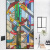 欧式教堂窗户贴 欧式教堂窗户玻璃贴纸厨房阳台门彩色复古艺术无 款式1 免胶静电磨砂贴膜 40x60cm