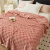 浪莎（LangSha）牛奶绒毛毯办公室午睡小毯子沙发盖毯法兰珊瑚绒空调薄毯床上盖被 华夫绒-豆沙(不掉毛可铺可盖) 1X1.5M