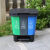 三合一垃圾分类三胞胎桶商用脚踏式三垃圾分类垃圾桶单桶拆提 绿桔蓝 40L