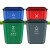 兰诗（LAUTEE）FH-1240 提手分类小垃圾桶 酒店办公室压圈垃圾桶纸篓 10L-绿厨余垃圾