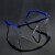 蓝架防护眼镜防尘防冲击工业骑行劳保工人工厂运动防风沙PC护眼镜 黑架白片