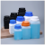 曦润 加厚塑料瓶子方瓶1000ml固体液体大口带内盖分装瓶1L化工试剂瓶 1000ml乳白色-蓝盖款（配垫片） 80个限地区