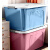 加厚大号收纳箱家用塑料衣服整理玩具盒子储物筐搬家周转箱 二个装【大50#】蓝色 带滑轮【升级加厚款】