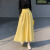 PHEH春秋季针织毛线中长款女式伞裙黄色半身裙女夏季高腰垂感赫本风小 奶黄色半身裙高品质仅剩5件 S8090斤