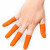 手指套防滑加厚橙色护指耐磨乳胶橡胶防护点钞保护劳保胶手指头套 橙色防滑【S/小码】100只装