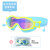 儿童泳镜马卡龙眼镜大框电镀眼镜PC防雾游泳眼镜防水护目镜 蓝黄幻彩电镀+ 盒子