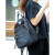 彼岸鸟大容量日系韩版书包潮流时尚背包女士休闲双肩包防水纯色通勤包 黑色