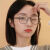 雷朋太学生韩版眼镜女防蓝光网红高颜值素颜圆脸显脸小平光镜 玫瑰金 高清镜片100度