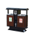 安赛瑞 钢木户外垃圾桶 大号室外不锈钢分类市政环卫垃圾桶 公共垃圾桶双桶 YZ 27039