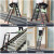 小巨人梯子铝合金人字梯伸缩梯工程梯便携多功能折叠梯升降梯 小巨人超厚加轮四步梯(4米