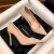 Mac Jabags2023新款绒面高跟鞋女设计感小众尖头气质名媛细跟黑色工作单鞋 黑色7厘米 36