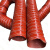 高温风管300度红色硅胶硫化耐腐蚀防火抽风软管 钢丝伸缩管通风管 内径203mm4米