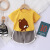 琼帕2424夏季0-5岁儿童短袖套装男女童T恤短裤婴幼宝宝衣服薄 条纹-黄色茶杯熊 80cm