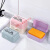 适用洗衣肥皂盒带盖大号卫生间沥水个性创意学生宿舍便捷香皂盒双层 卐紫色+米色+粉色三个装XL