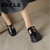 BUDDY BELLE女鞋粗跟单鞋2024年新款小个子超轻橡胶发泡增高鞋女生玛丽珍鞋 黑色 34