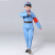 谋福 演出服志表演服 长征合唱服装 蓝色红军长袖套装 150cm 