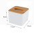竹木盖创意广告纸巾盒塑料抽纸盒酒店桌面餐巾纸盒 中号(竹木盖) 纯色
