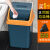 翻盖垃圾桶卫生间厨房卧室网红大容量厕所客厅宿舍带盖垃圾筒  9. 北欧蓝+橙色压盖