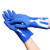 瑞珂韦尔（Rockwell）劳保手套PVC蓝色磨砂浸塑防水防油防滑耐酸碱手套PC2701 1副