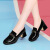 哈蒂瑞纳 HARTY RENA黑色乐福鞋女鞋粗跟春季2024年新款女士英伦风单鞋高跟漆皮小皮鞋 1845黑色 35