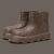 彬单 EVA雨鞋女厚底防水防滑设计感短筒雨靴 棕色 36-37