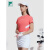 斐乐（FILA）女子针织短袖衫2024夏季新款高尔夫运动拼色V领T恤 迪巴里红-PC 155/76A/XS