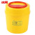 冰禹 BYlj-17 一次性安全环保利器盒 医院黄色医疗垃圾桶 圆形3L 5个