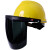 安全帽防护面罩头戴式电焊工带耐高温脸面部防尘用防农药飞溅面屏 黑色面屏+黄色安全帽