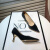 鞋柜达芙妮集团旗下法式高跟鞋女新款时尚细跟单鞋小众设计感职业鞋 黑色 34