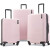 美旅箱包（AmericanTourister）Stratum XLT 可扩展硬边行李箱，带旋转轮，粉红色腮红，三件套（ blue Checked-Large 28-Inch