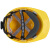 MSA梅思安 V-Gard豪华型ABS带透气孔帽壳 超爱戴帽衬 灰针织吸汗带 D型下颚带 印字定制款 1顶 黄色 