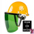 定制气割工业头带安全帽可上翻头盔式防溅保护罩护具电焊防护面罩 N87-安全帽(黄色)+支架+绿色屏