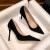 Mac Jabags2023新款绒面高跟鞋女设计感小众尖头气质名媛细跟黑色工作单鞋 黑色7厘米 36