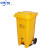 中环力安 垃圾桶黄色有盖脚踏式加厚废弃物垃圾桶 4 120L特厚脚踏桶