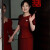 颜幻喜婆婆婚宴装结婚礼服40-50岁妈妈装婚宴旗袍小个子2024 酒红色 XL