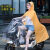 新款雨衣电动摩托车母子亲子加大骑行双人长款全身防暴雨儿童雨衣 4XL亲子无镜套天蓝色 1750 5XL