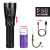 派力德（Pailide）强光手电筒XHP50远射探照USB充电伸缩变焦铝合金手提灯 黑色