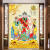 高照海报福禄寿挂画家兴财旺中堂装饰画寿星图祝寿壁画竖版 油画布+挂轴 120X180厘米
