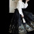 PZHK秋冬新中式国风改良汉元素黑色马面裙半身裙女白色衬衫一整套装 单件黑色马面裙 S