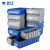 箱大王 Xlj-17 塑料分隔式零件盒 货架收纳箱物料盒 蓝色 小1号（300*110*90）