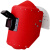 OEMG全脸防护红钢纸电焊面罩焊工专用安全帽式焊接面罩隔热耐高温焊帽 面罩搭配蓝帽送4片9号镜片:铁窗不翻盖