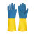 耐酸碱手套乳胶防滑防水橡胶劳保工作耐磨实验防腐蚀工业手套防化 5双/拼色耐酸碱工业手套