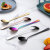 阳光飞歌勺子不锈钢汤勺长柄304吃饭勺子西餐具套装汤匙炫彩5色装