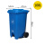 240l脚踩脚踏式户外分类垃圾桶带轮带盖超大号容量商用环卫垃圾箱 蓝色100升脚踏桶 投放标识