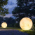远波  LED月球灯太阳能智能光控防水手绘户外公园氛围亮化庭院景观灯 100cm-接电地插款