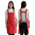 韩版轻柔防水防油围裙女时尚厨房无袖用成人做饭工作服logo定制HX 红色 格子防水