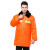 上柯 B2098 冬季棉服外套厚带反光条棉服 劳保服大衣棉袄环卫保暖工装 橘色S码