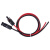 创优捷 太阳能光伏延长线DT-6-2 光伏电缆PV1-F+光伏连接器MC4单接头6平方红黑各2米